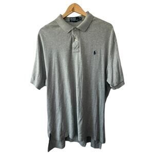 Ralph Lauren Gray Short Sleeve 100% Cotton Polo Shirt Men's Size XL